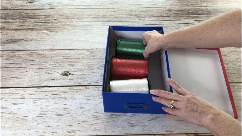 I use a shoe box that I had to store ribbon.