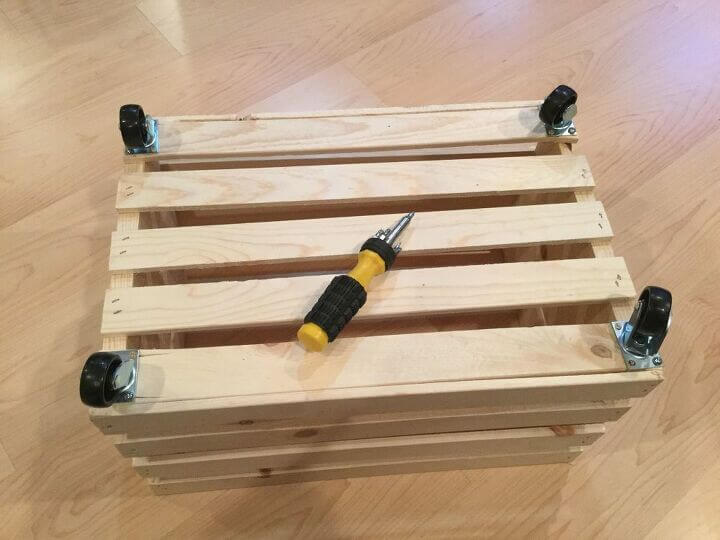 Easy Rolling Crate Storage - wheels on crates