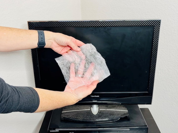 You can reuse dryer sheets as well to clean monitors computers TVs and more it creates a static cling that pulls that dust off of those