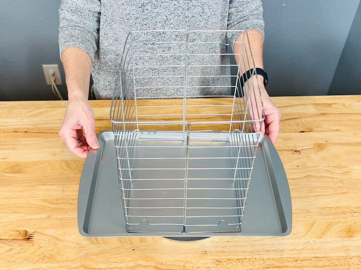 9.  Attach the cooling racks to the baking pan