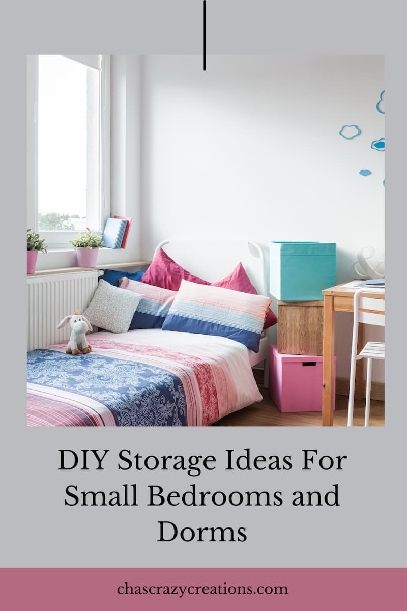 Are you looking for DIY storage ideas for small bedrooms and dorm rooms?  Here are several ideas and solutions for you!