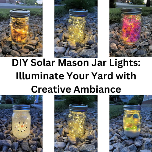 seasonal solar lights in mason jars