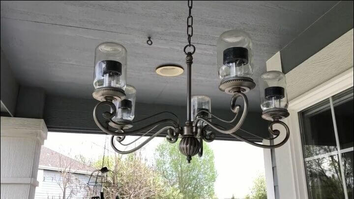 mason jar solar chandelier