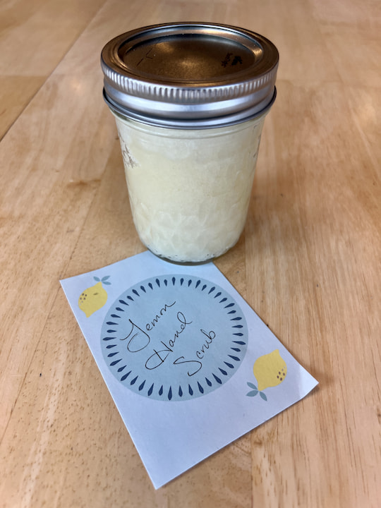 Homemade hand scrub in a jar