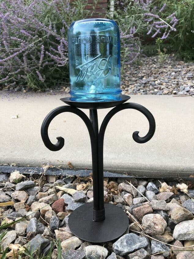 use a glass jar as a solar light for your walkway